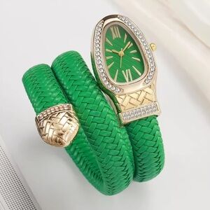 Serpenti Emerald Gold Wrap Timepiece Watch